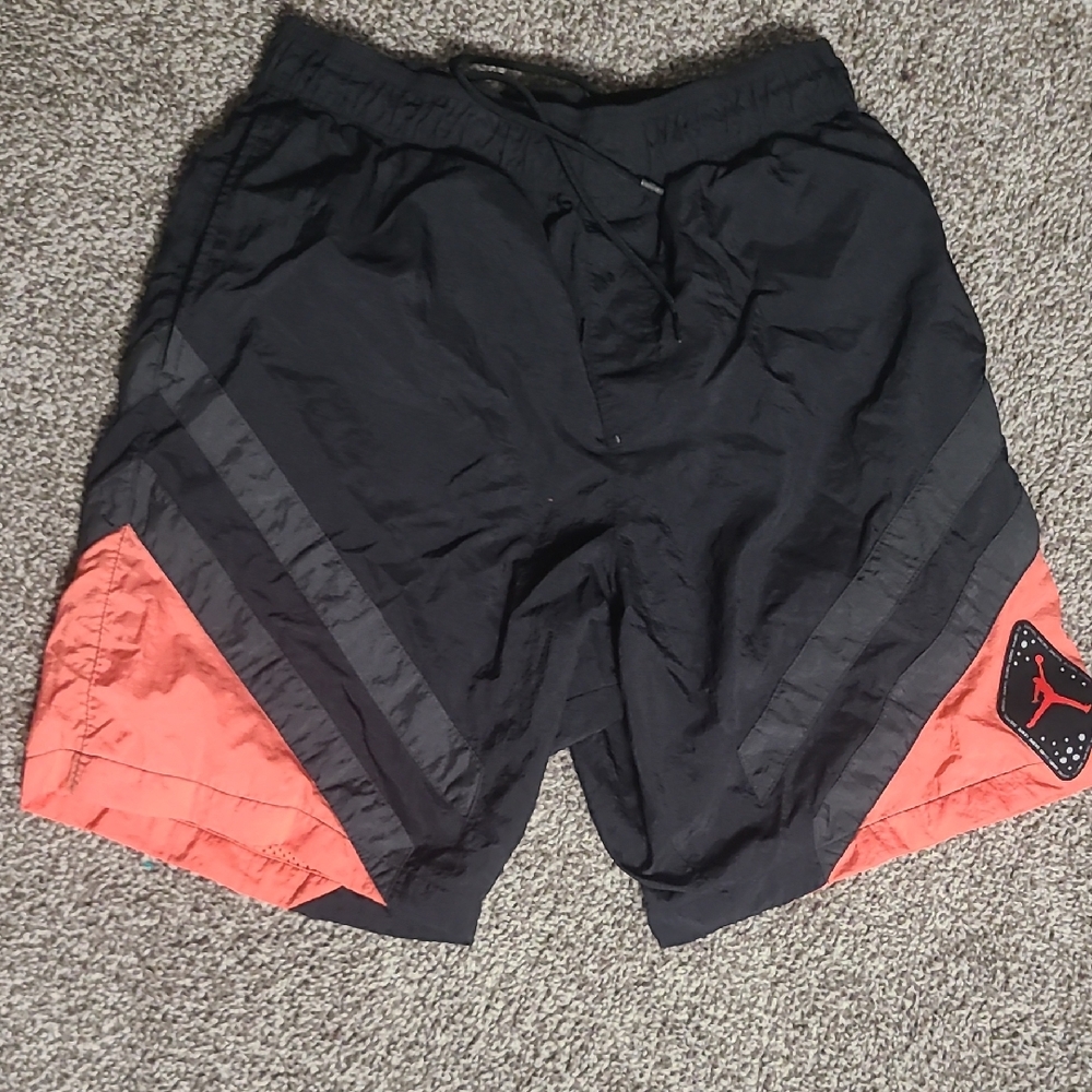 Jordan Black and Orange Mesh Shorts